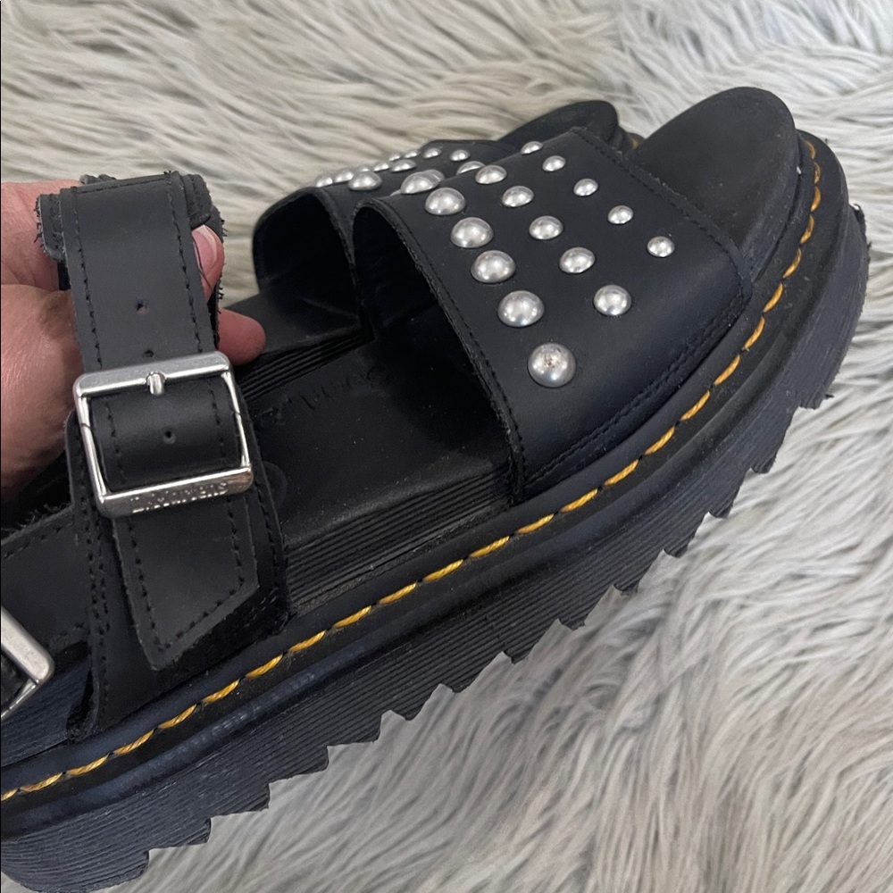 Dr. Martens Black  Sandals with Silver Studs - Picture 3 of 6
